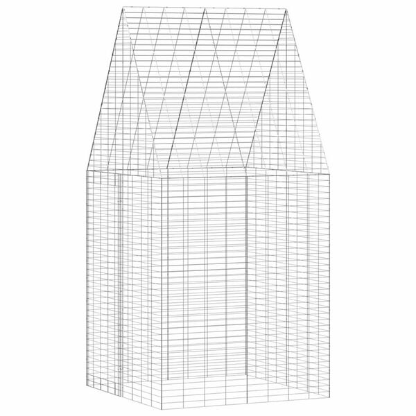 vidaXL Rabbit Cage Silver 100 x 100 x 210 cm Galvanised Steel