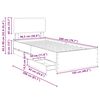 vidaXL Bed Frame with Drawer Smoked Oak 100 x 200 cm Engineered Wood