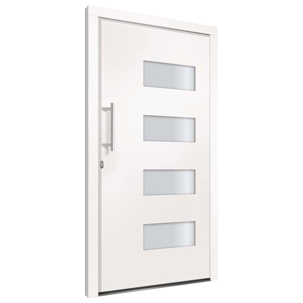 vidaXL Front Door Aluminium and PVC White 100x200 cm