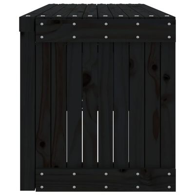 vidaXL Garden Bench Extendable Black 212.5x40.5x45 cm Solid Wood Pine