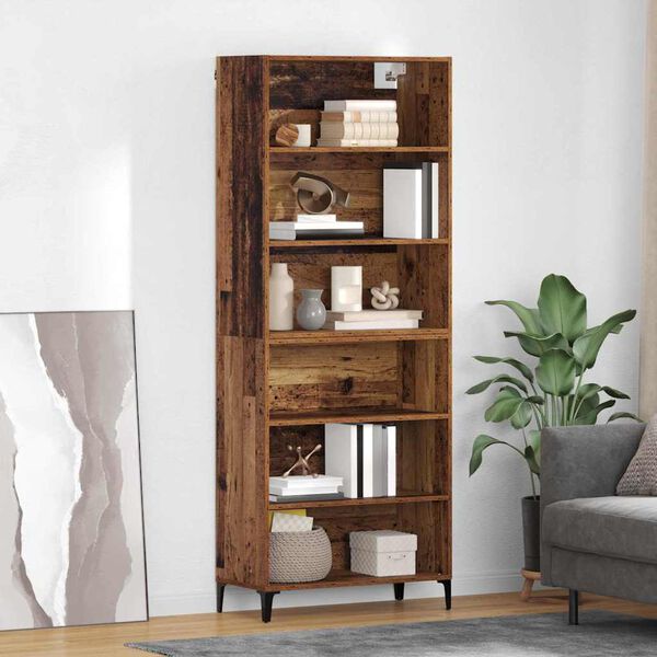 vidaXL Highboard Old Wood 69.5 x 34 x 180 cm Engineered Wood