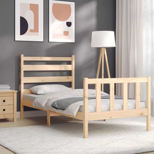 vidaXL Bed Frame without Mattress 90x190 cm Single Solid Wood Pine