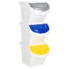vidaXL Stackable Waste Bins with Lids 3 pcs White PP 78 L