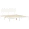 vidaXL Bed Frame without Mattress White Super King Size Solid Wood Pine