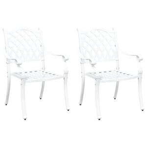 vidaXL Garden Chair 2 pcs White 56 x 55 x 92.5cm Aluminium