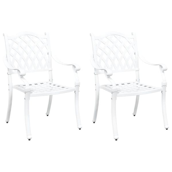 vidaXL Garden Chair 2 pcs White 56 x 55 x 92.5cm Aluminium
