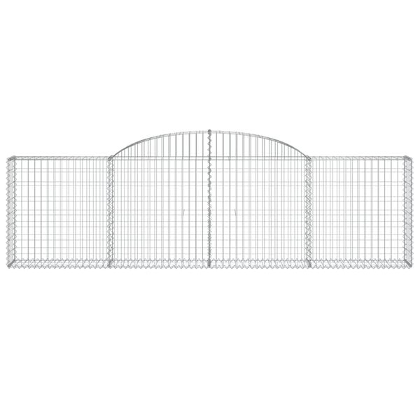 vidaXL Arched Gabion Baskets 5 pcs 300x30x80/100 cm Galvanised Iron