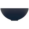 vidaXL Luxury Bathroom Basin Round Matt Dark Blue 32.5x14 cm Ceramic
