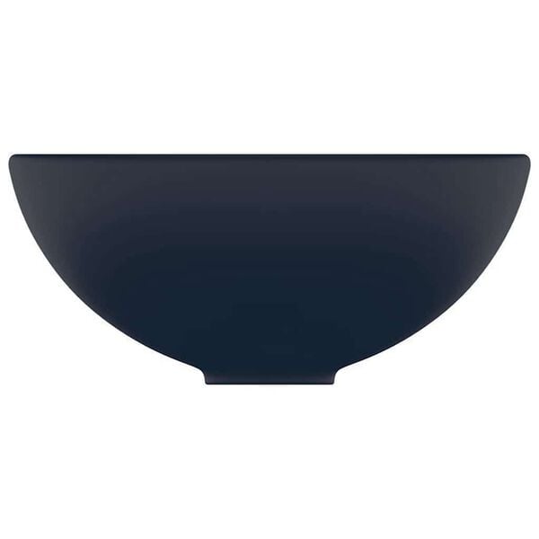 vidaXL Luxury Bathroom Basin Round Matt Dark Blue 32.5x14 cm Ceramic