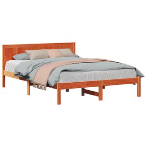 vidaXL Bed Frame Brown 150 x 200 cm Solid Pine wood