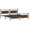 vidaXL Metal Bed Frame without Mattress Brown Oak 193x201 cm