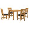 vidaXL Dining Set 5 pcs Black Solid Oak Wood