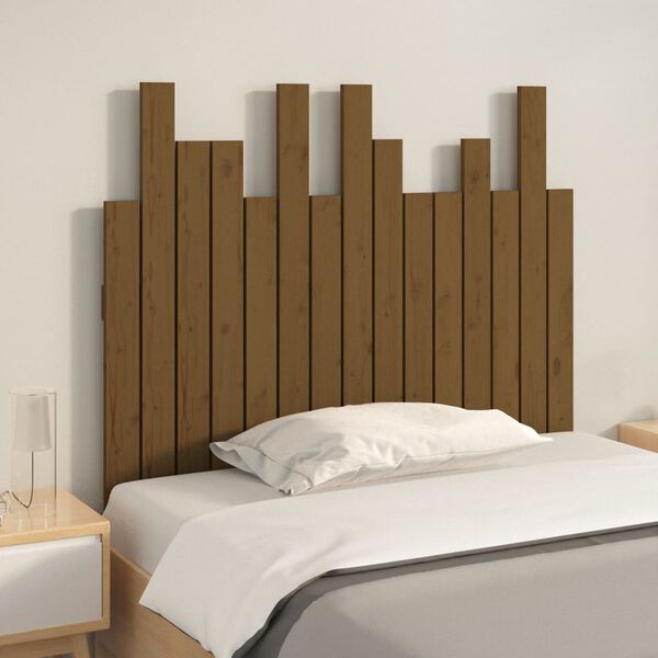 vidaXL Wall Headboard Honey Brown 95.5x3x80 cm Solid Wood Pine
