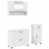 vidaXL Bathroom Furniture Set 3 pcs White Engineered Wood and Metal