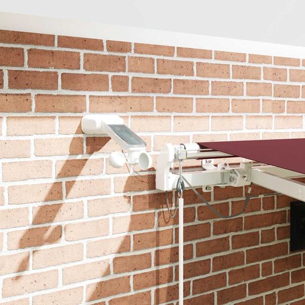 vidaXL Automatic Retractable Awning with LED Burgundy 450x300 cm