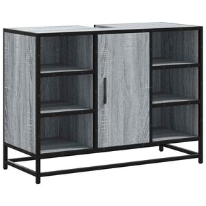 vidaXL Bathroom Sink Cabinet Grey Sonoma 80x33x60 cm Engineered Wood