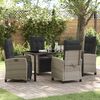 vidaXL Garden Dining Set 5 pcs Light Grey Poly Rattan