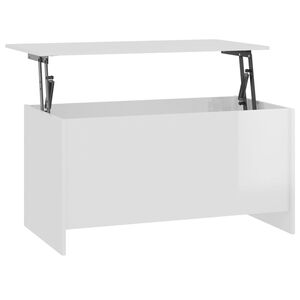 vidaXL Coffee Table | High gloss white | Engineered wood | 102x55.5x52.5 cm