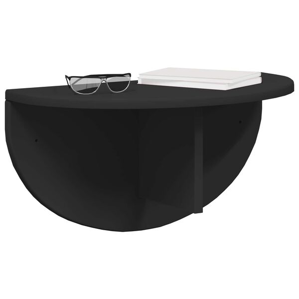 vidaXL Wall Shelf Wall-mounted Black 48 x 24 x 24 cm Engineered Wood