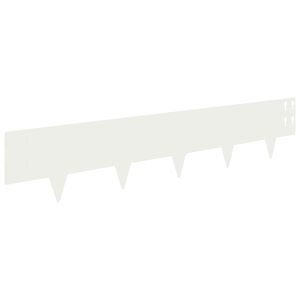 vidaXL Lawn Edging 50 pcs 100 x 20 cm Steel White