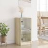 vidaXL Side Cabinet with Glass Doors Sonoma Oak 35x37x75.5 cm