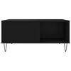 vidaXL Coffee Table Black 80x80x36.5 cm Engineered Wood