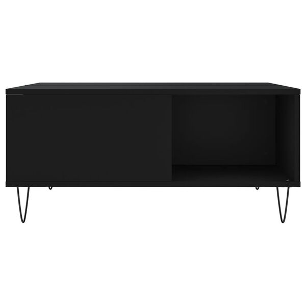 vidaXL Coffee Table Black 80x80x36.5 cm Engineered Wood