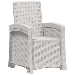 vidaXL Reclining Garden Chair Rattan Look White PP