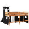 vidaXL Kids' Loft Bed with Tower White&Black 90x190 cm Solid Wood Pine