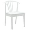 vidaXL Dining Chair 2 pcs White Solid Rubberwood