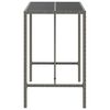 vidaXL Bar Table with Glass Top Grey 110x70x110 cm Poly Rattan
