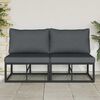 vidaXL Outdoor Furniture with Cushion with Pillow Black Aluminium