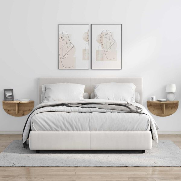 vidaXL Wall Shelf Artisan Oak 48 x 24 x 24 cm Engineered Wood