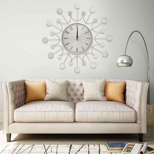 vidaXL Wall Clock Silver 40 cm Metal