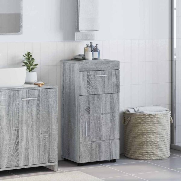 vidaXL Bathroom Cabinet Set TULUM Grey Sonoma 37 x 31.5 x 82 cm