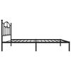 vidaXL Metal Bed Frame without Mattress with Headboard Black 90x190cm