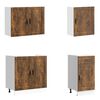 vidaXL 7 Piece Kitchen Cabinet Set Porto Smoked Oak Engineered Wood