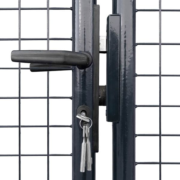 vidaXL Mesh Garden Gate Galvanised Steel 300x75 cm Grey