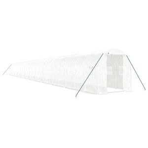 vidaXL Greenhouse with Steel Frame White 48m&sup2; 24x2x2 m