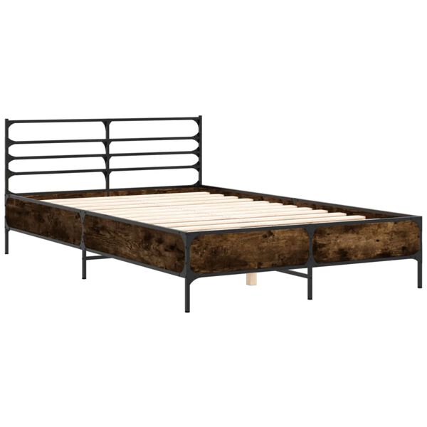 vidaXL Bed Frame without Mattress Smoked Oak 120x200 cm