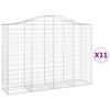 vidaXL Arched Gabion Baskets 11 pcs 200x50x140/160 cm Galvanised Iron