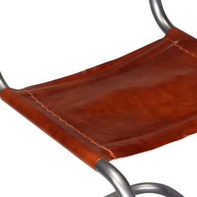 vidaXL Dining Chairs 6 pcs Brown Real Leather