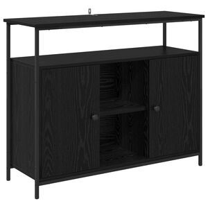 vidaXL Sideboard Black Oak 100 x 35 x 80 cm Engineered Wood