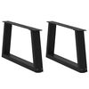 vidaXL Coffee Table Legs V-Shape 2 pcs Black 50x(30-31.3) cm Steel