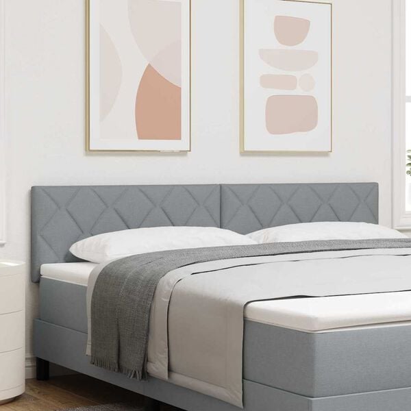 vidaXL Headboard with Headboard Light Grey 180 cm Faux Leather