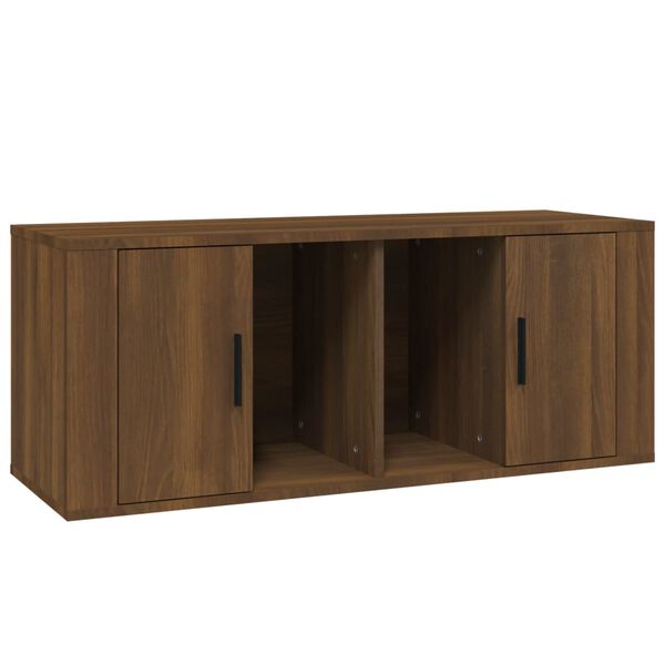 vidaXL TV Cabinet Brown Oak 100x35x40 cm Engineered Wood