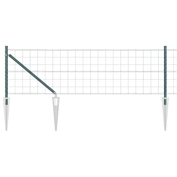 vidaXL Fence with Post Green 0.6 x 10 m Steel and PVC