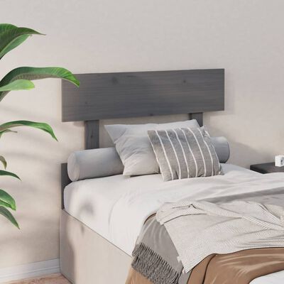 vidaXL Bed Headboard Grey 103.5x3x81 cm Solid Wood Pine
