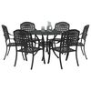 vidaXL Garden Dining Set 7 pcs Black Aluminium