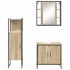 vidaXL Bathroom Furniture Set with Shelf 3 pcs Brown Engineered wood